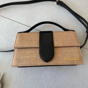 LAST DAY! Jacquemus Bambino Rafia and Black Crossbody Bag